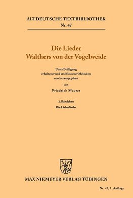 Die Lieder Walthers von der Vogelweide