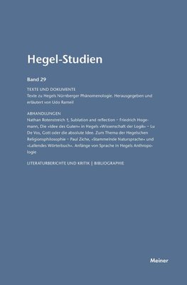 Hegel-Studien / Hegel-Studien, Band 29