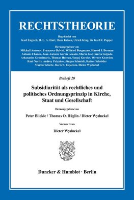 Subsidiarität als rechtliches und politisches Ordnungsprinzip in Kirche, Staat und Gesellschaft.