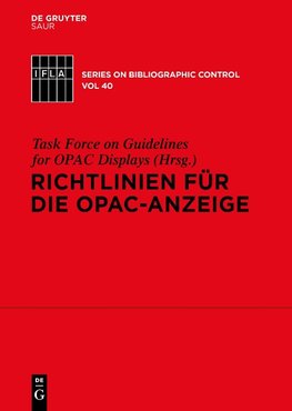 Richtlinien für die OPAC-Anzeige