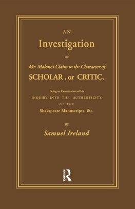 Investigation into Mr. Malone's Claim to Charter of Scholar