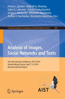 Analysis of Images, Social Networks and Texts