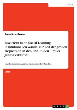 Inwiefern kann Social Learning institutionellen Wandel zur Zeit der großen Depression in den USA in den 1930er Jahren erklären?