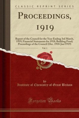 Britain, I: Proceedings, 1919, Vol. 1