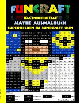 Funcraft - Das inoffizielle Mathe Ausmalbuch: Superhelden im Minecraft Skin (Cover Batman)