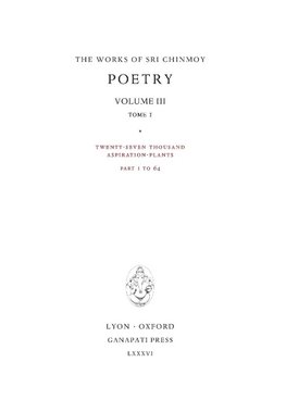 Poetry III, tome 1