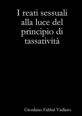 I reati sessuali alla luce del principio di tassatività