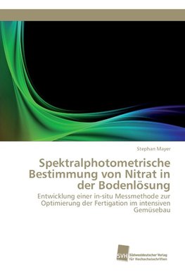 Spektralphotometrische Bestimmung von Nitrat in der Bodenlösung