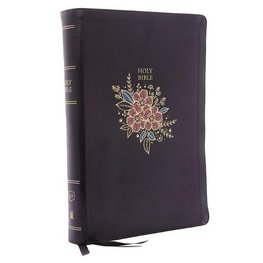 KJV, Deluxe Reference Bible, Super Giant Print, Leathersoft, Black Floral, Red Letter Edition, Comfort Print