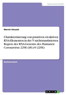 Charakterisierung von putativen cis-aktiven RNA-Elementen in der 5'-nichttranslatierten Region des RNA-Genoms des Humanen Coronavirus 229E (HCoV-229E)