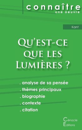 Fiche de lecture Qu'est-ce que les Lumières ? De Emmanuel Kant (Analyse philosophique de référence et résumé complet)