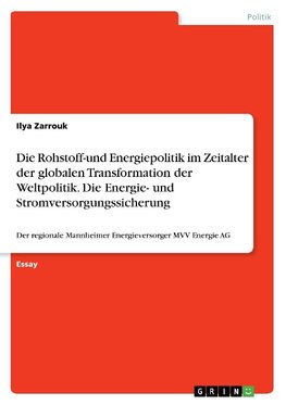 Die Rohstoff-und Energiepolitik im Zeitalter der globalen Transformation der Weltpolitik. Die Energie- und Stromversorgungssicherung