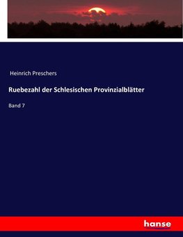 Ruebezahl der Schlesischen Provinzialblätter