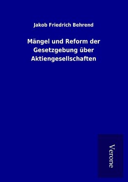 Mängel und Reform der Gesetzgebung über Aktiengesellschaften