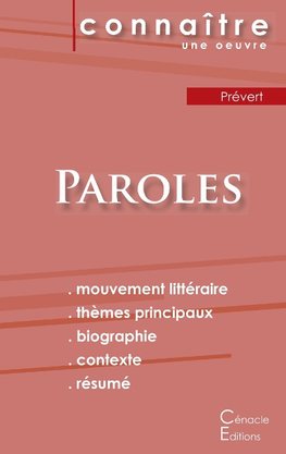 Fiche de lecture Paroles de Prévert (Analyse littéraire de référence et résumé complet)