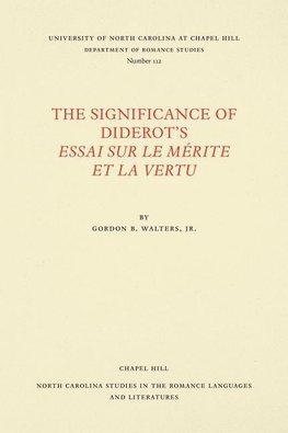 The Significance of Diderot's Essai sur le mérite et la vertu