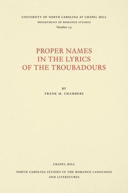 Proper Names in the Lyrics of the Troubadours