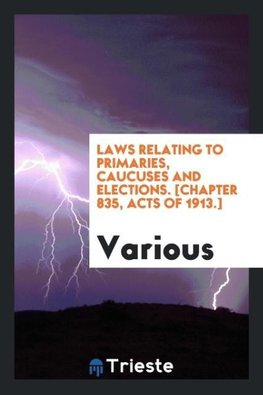 Laws relating to primaries, caucuses and elections. [Chapter 835, Acts of 1913.]