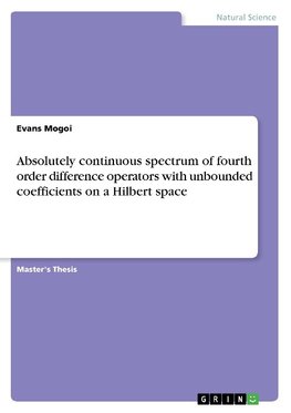 Absolutely continuous spectrum of fourth order difference operators with unbounded coefficients on a Hilbert space