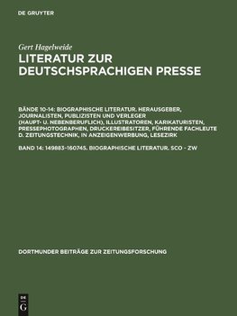 149883-160745. Biographische Literatur. Sco - Zw