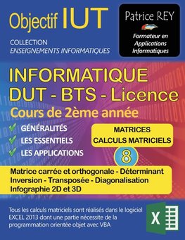 DUT informatique - matrices et calculs matriciels (tome 8)