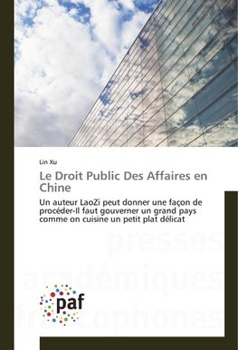 Le Droit Public Des Affaires en Chine