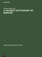 A Valency Dictionary of English