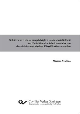 Schätzen der Klassenzugehörigkeitswahrscheinlichkeit zur Definition des Arbeitsbereichs von chemieinformatorischen Klassifikationsmodellen