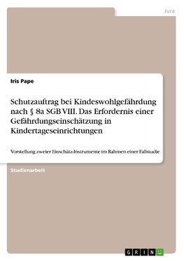 Schutzauftrag bei Kindeswohlgefährdung nach § 8a SGB VIII. Das Erfordernis einer Gefährdungseinschätzung in Kindertageseinrichtungen