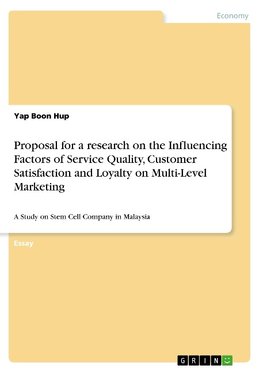 Proposal for a research on the Influencing Factors of Service Quality, Customer Satisfaction and Loyalty on Multi-Level Marketing