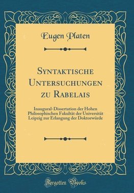 Platen, E: Syntaktische Untersuchungen zu Rabelais