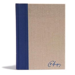 KJV Spurgeon Study Bible, Navy/Tan Cloth-Over-Board