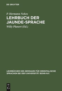 Lehrbuch der Jaunde-Sprache