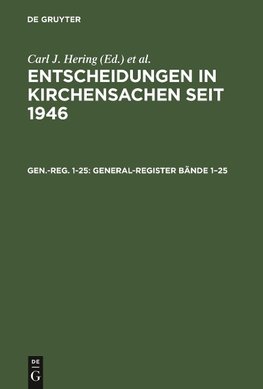 General-Register Bände 1-25