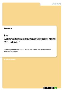 Zur Wettbewerbspositions-Lebenszyklusphasen-Matrix "ADL-Matrix"