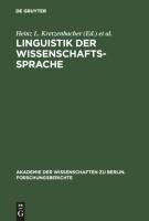 Linguistik der Wissenschaftssprache