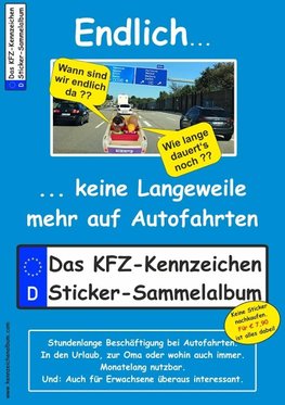 Kinder-Reisespiel KFZ-Kennzeichen Sticker-Sammelalbum fürs Handgepäck, Mitmachbuch für die Ferien, Ratespaß unterwegs auf Reisen, Beschäftigung für Kinder bei langen Autofahrten