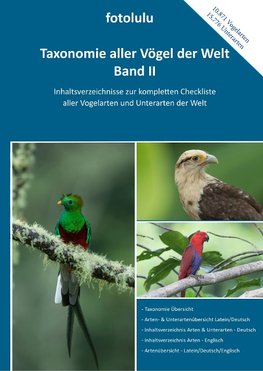 Taxonomie aller Vögel der Welt - Band II