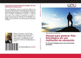 Manual para generar Plan Estratégico de una institución de educación