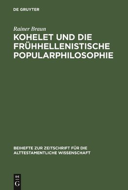 Kohelet und die frühhellenistische Popularphilosophie