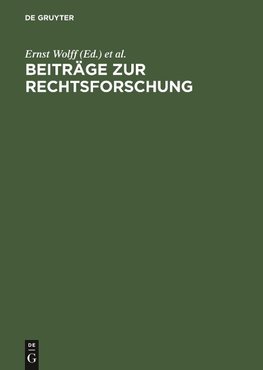 Beiträge zur Rechtsforschung