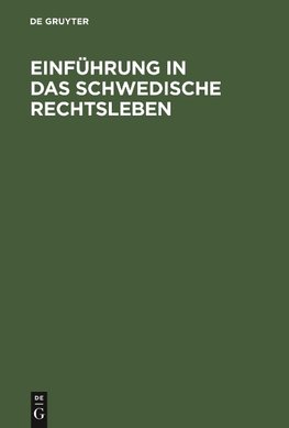 Einführung in das schwedische Rechtsleben