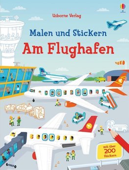 Malen und Stickern: Am Flughafen