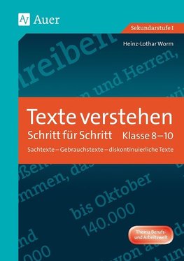 Texte verstehen - Schritt für Schritt, Klasse 8-10