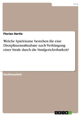 Welche Spielräume bestehen für eine Disziplinarmaßnahme nach Verhängung einer Strafe durch die Strafgerichtsbarkeit?