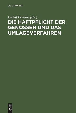 Die Haftpflicht der Genossen und das Umlageverfahren