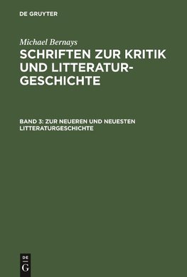 Zur neueren und neuesten Litteraturgeschichte