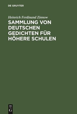 Sammlung von deutschen Gedichten für höhere Schulen