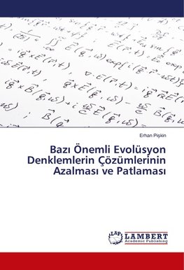 Bazi Önemli Evolüsyon Denklemlerin Çözümlerinin Azalmasi ve Patlamasi