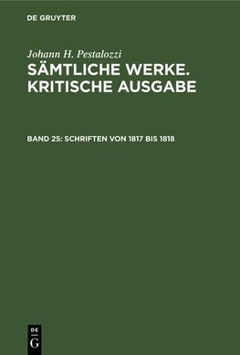 Schriften von 1817 bis 1818